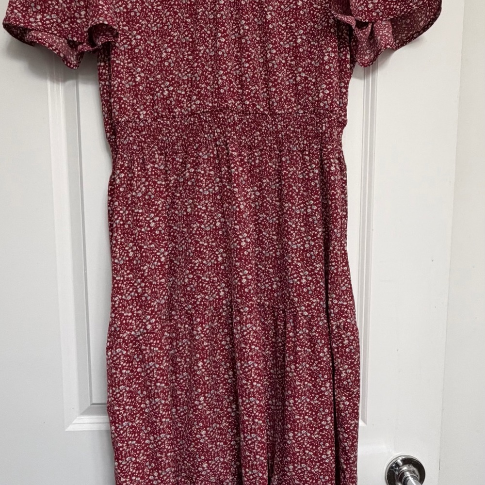 Floral Red Dress